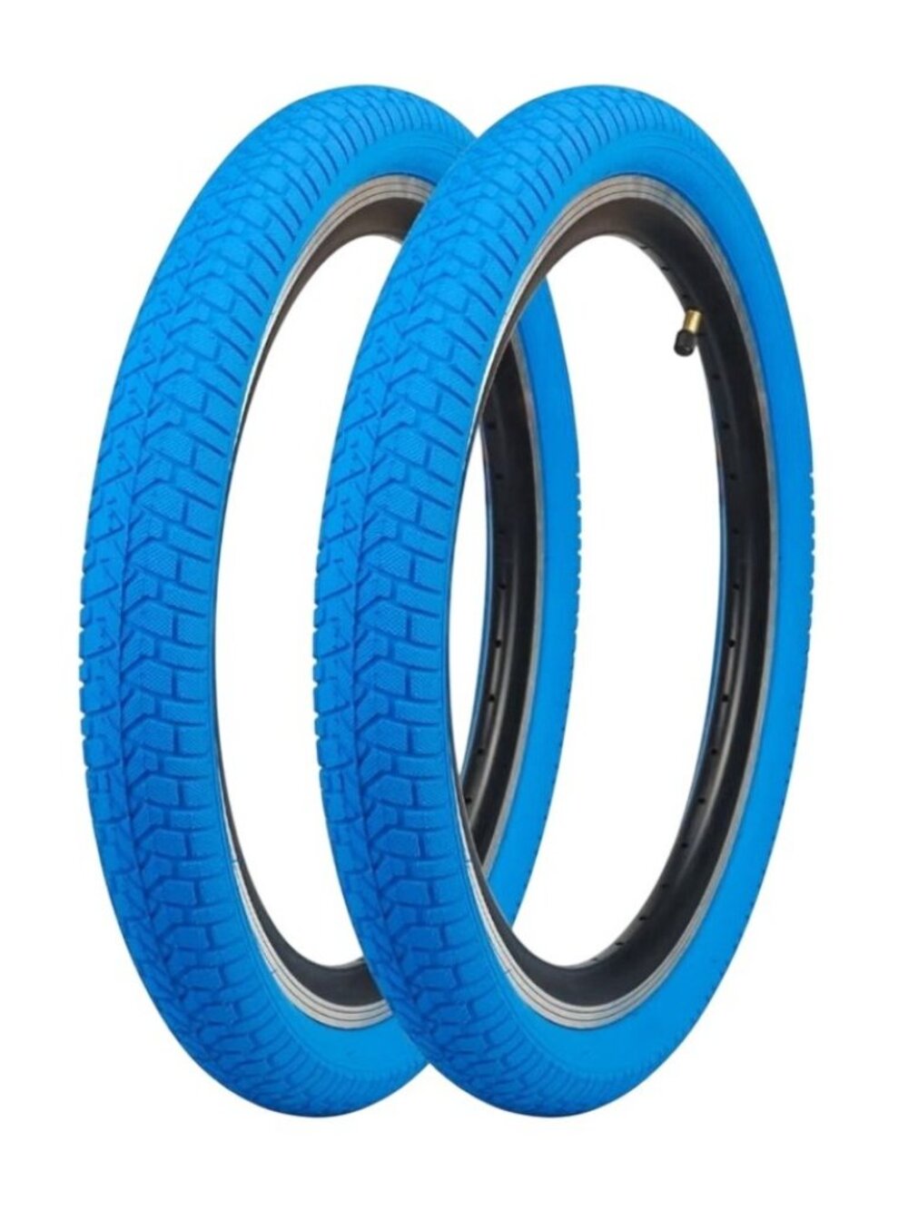 BMX Bike Tire 2 Pack 20 Inch 20 x 2.125 Blue Includes Tool No Tubes